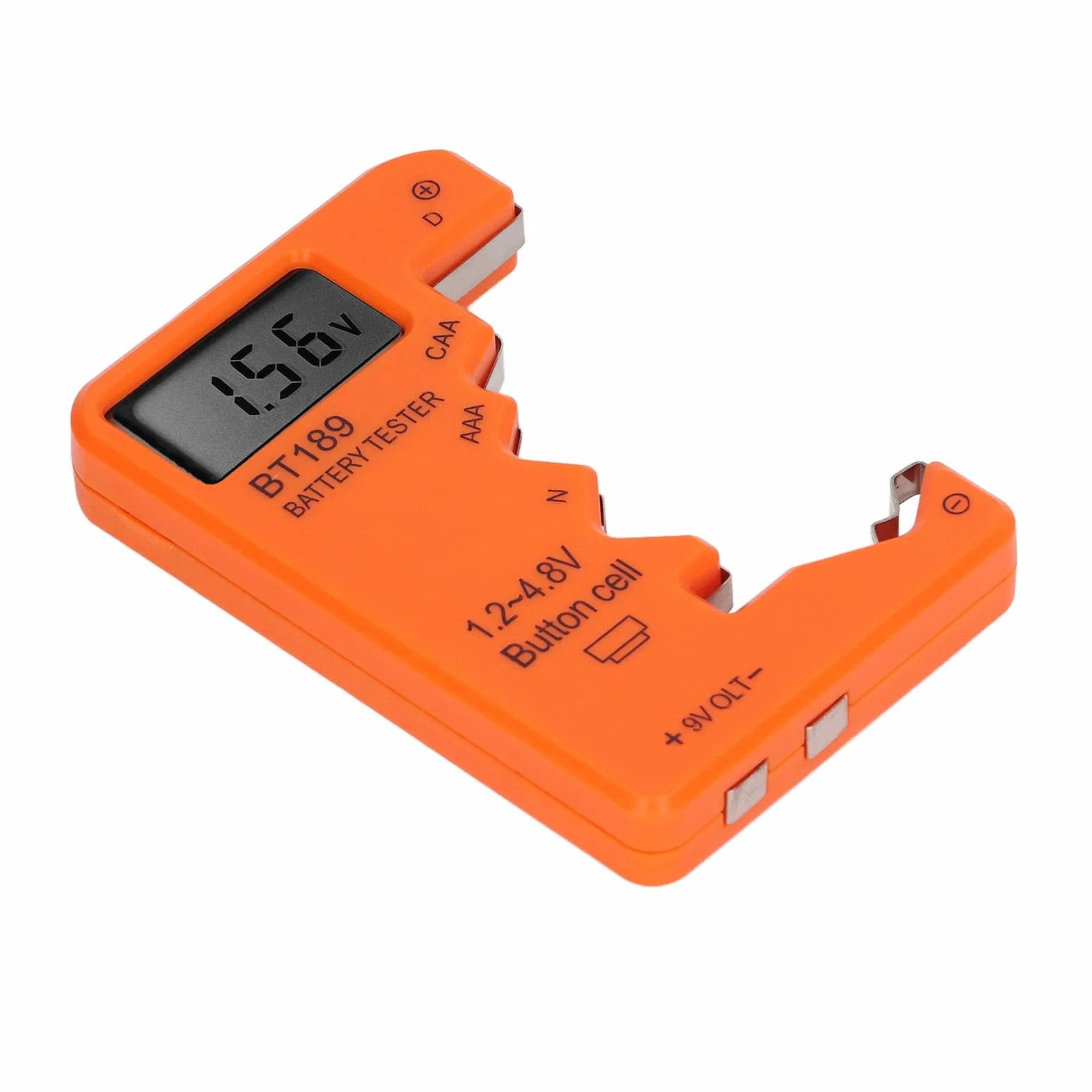 Tester Baterii, Wyświetlacz LCD Uniwersalny Kontroler Baterii do Baterii AA AAA 6F22 9V 1,5V, Tester Baterii do Baterii Domowych - Smal Electrical Equipment (Pomarańczowy)