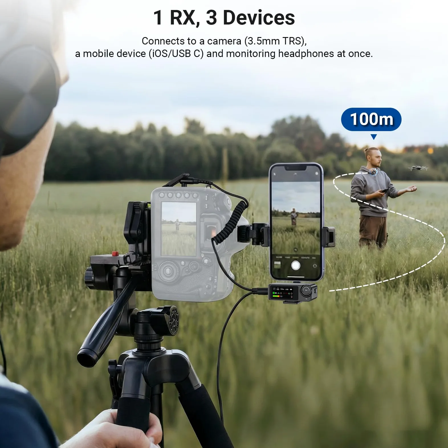 NEEWER CM36 Pro Bezprzewodowy mikrofon krawatowy, Micro USB C 48kHz 24/32 bit pływający 85dB SNR AI redukcja szumów głuchy niskie cięcie 8 GB bateria zapasowa 54 h 2,4G Zasięg 100 m 3,5 mm Monitoring