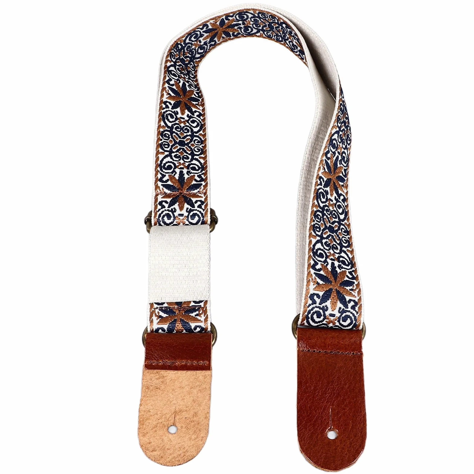 Yosoo Health Gear Haftowany Pasek do Ukulele, Regulowany Pasek na ramię w Stylu Etnicznym, Wygodny Krój Nylonowej Skórzanej Chusty do Ukulele dla Miłośników Muzyki (styl 1)