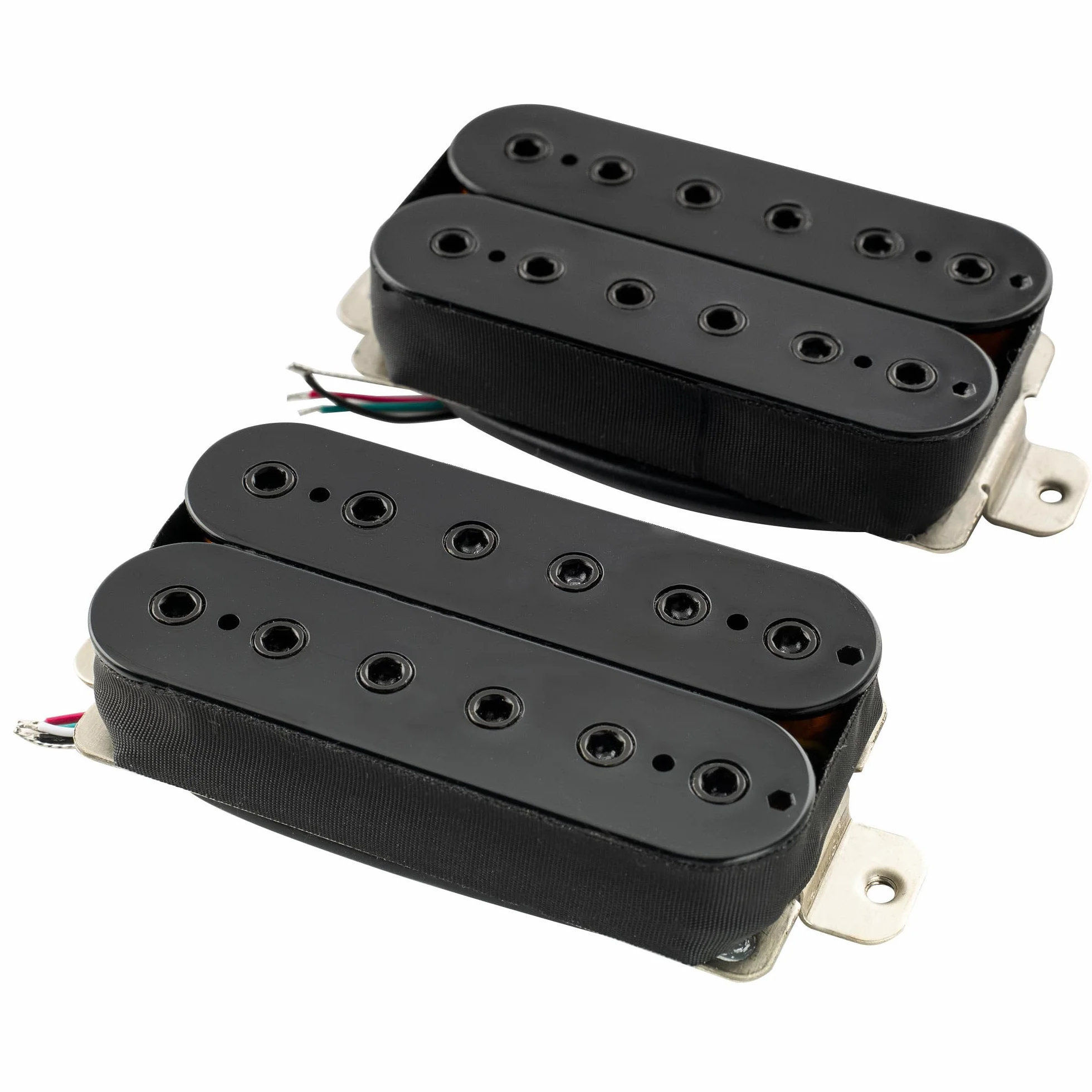 Musiclily Pro HH-HEXA Alnico 5 Odkryty Przetwornik Humbucker Regulowany Sześciokątny Słupek Neck Bridge Pickups Set 7,8K/16K do Gitary Elektrycznej, Czarny