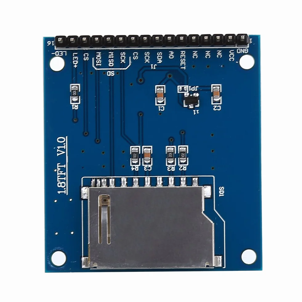 Moduł wyświetlacza LCD, Asixx 1,8" TFT Serious kolorowy moduł LCD z gniazdem PCB SD Kompatybilny z interfejsem 1602 dla modułu kolorowego wyświetlacza LCD, entuzjastów LCD i uczniów SCM