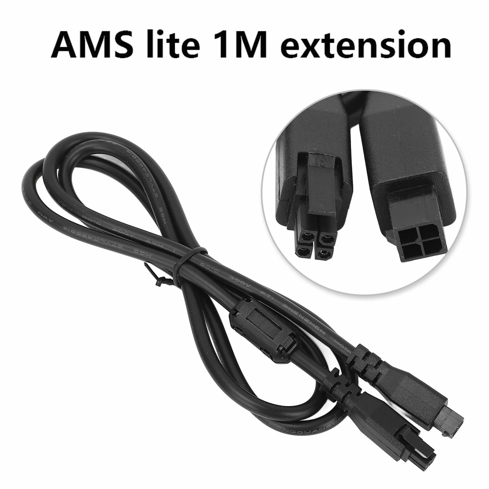 Przedłużacz do Lab AMS Lite, 4-pinowy Przedłużacz 1M do Akcesoriów do Drukarek 3D A1/A1 Mini (z pierścieniem magnetycznym)