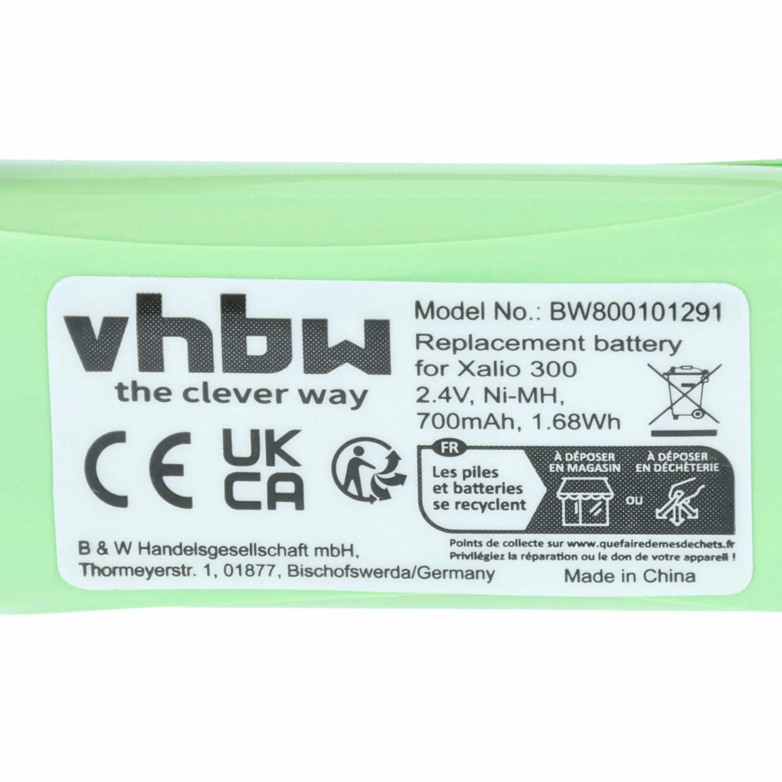vhbw NiMH akumulator 600 mAh (2,4 V) do bezprzewodowego telefonu stacjonarnego Philips Xalio 300, 300 DECT jak 2HR-AAAU, H-AAA600X2, H-AAA500X2.