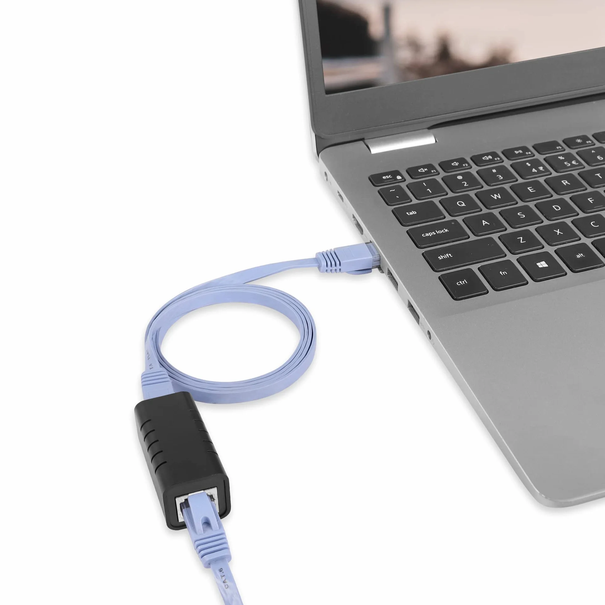 GINTOOYUN 2 sztuki RJ45 Ethernet ochrona przeciwprzepięciowa 8P 8C RJ45 złącze gniazdo do gniazda wewnętrznego ogranicznik sieci do routerów, laptopów, przełączników, komputerów itp
