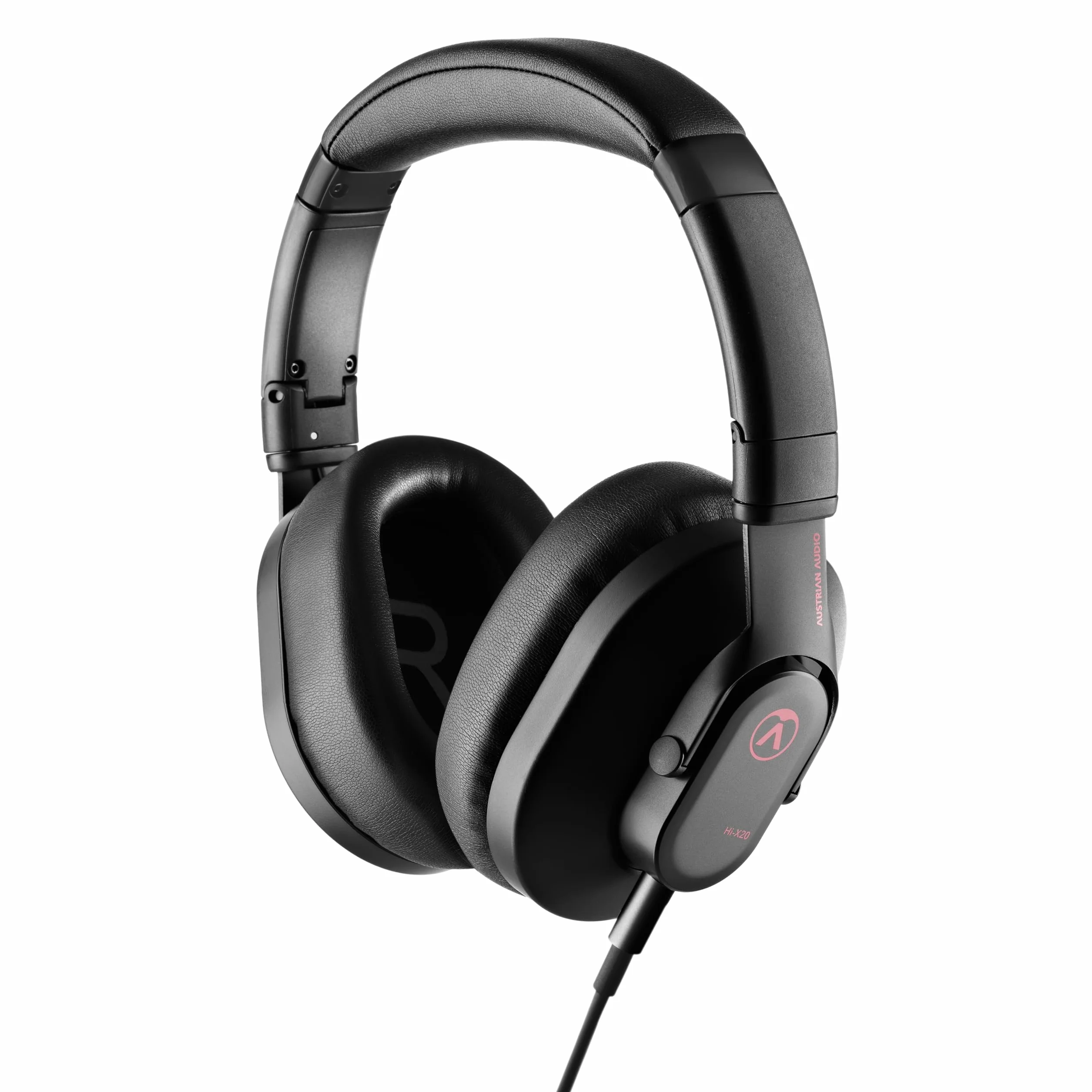 Słuchawki nauszne Austrian Audio Hi-X20, profesjonalne słuchawki (konstrukcja zamknięta, przetworniki Hi-X, nauszniki z pianki z pamięcią kształtu, składana konstrukcja, odłączany kabel), czarne