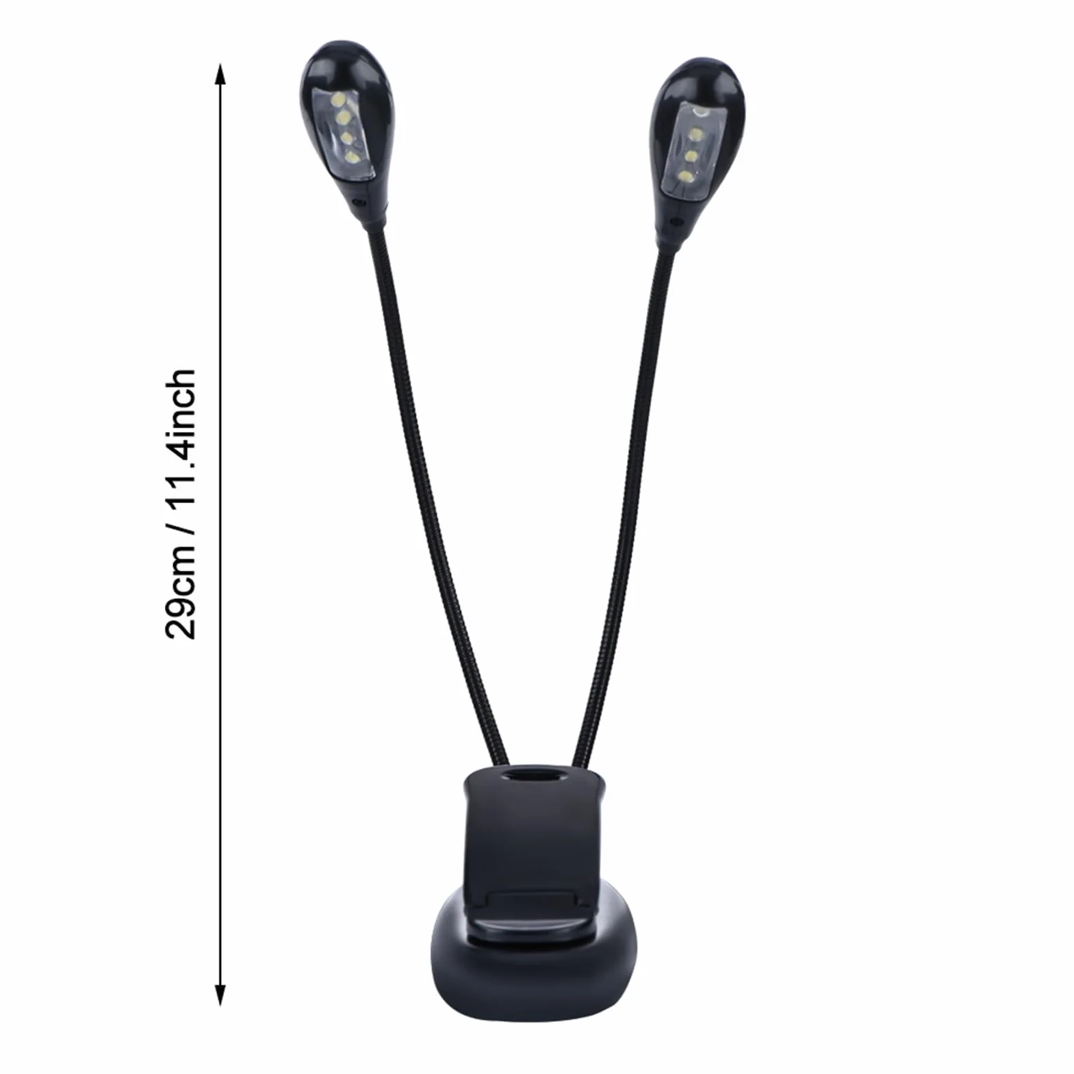 Clip On Music Stand Light Mini Regulowana Lampa LED z Podwójnymi Ramionami dla Bookworms Piano Orchestra Craft (8 świateł)