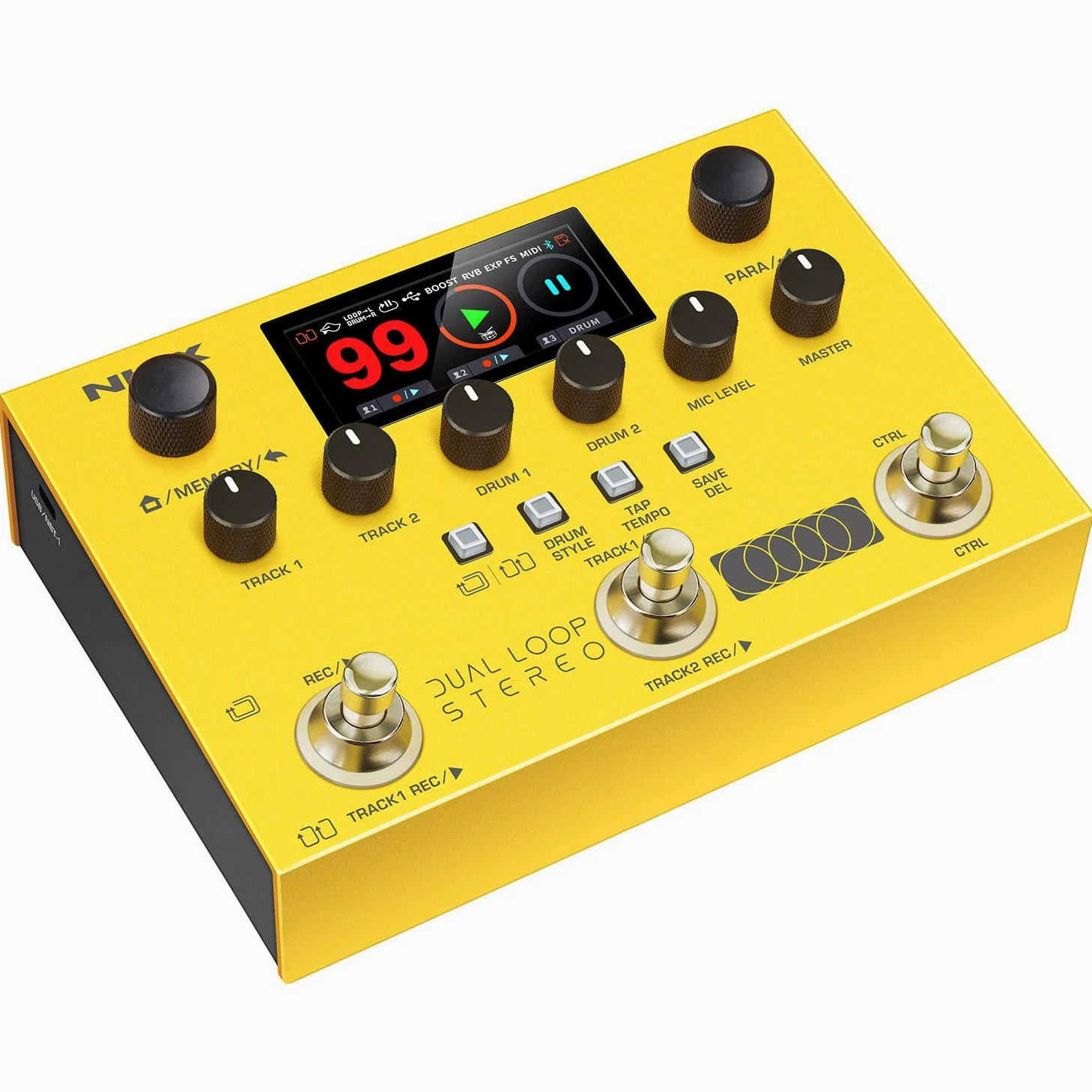 NU-X stereo z podwójną pętlą | Multi-Effects Looper do gitary, basu i wokalu z automatem perkusyjnym, nagrywaniem USB, MIDI i przełącznikiem nożnym do występów na żywo