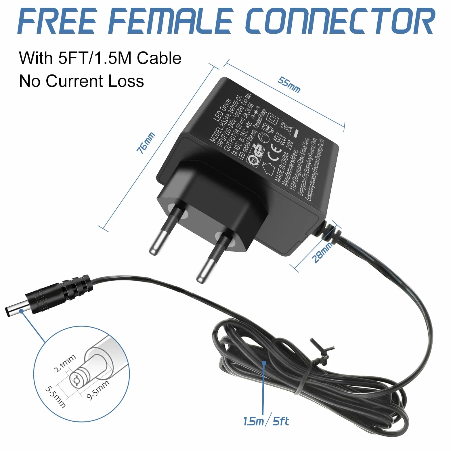 AGOTD 24V 1A zasilacz, zasilacz sieciowy 24V AC LED Driver wejście 220-240V 50-60HZ, 24-woltowy zasilacz 1A 24W wyjście, adapter wtyk Konwerter falownik ładowarka transformator