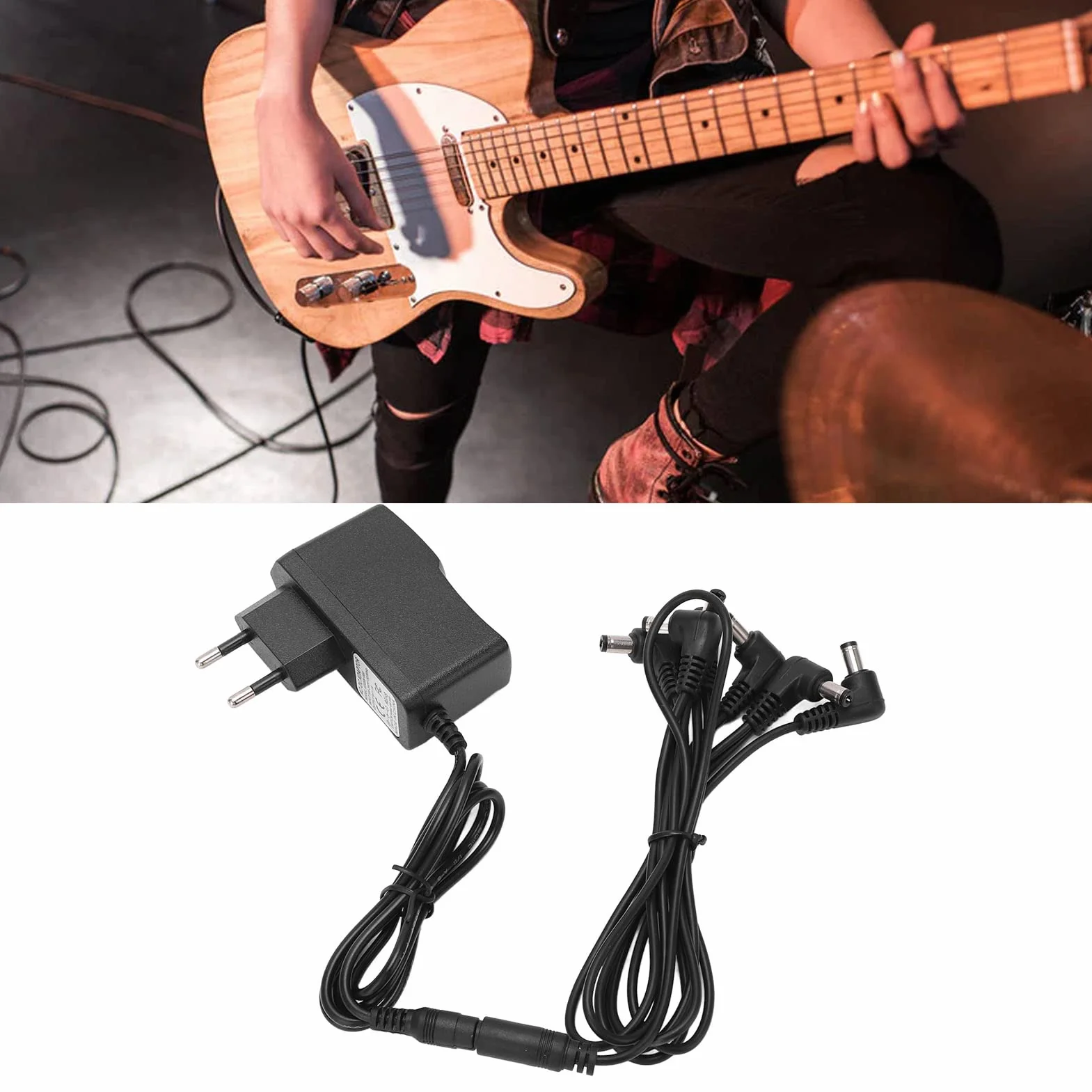 Zasilanie pedału zasilania, wbudowany filtr trybu wspólnego Zasilanie pedału efektów gitarowych Kabel łańcuchowy do grania