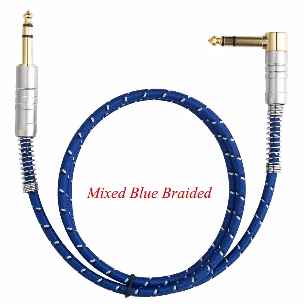 kabel audio do gitary 1/4 ''Jack 90 Stopni 6.5mm Męski Na Męski Stereofoniczny Kabel Audio Podwójnie Ekranowany Do Elektrycznego Miksera Gitarowego Wzmacniacz 3 Szt. (Color : 10m)