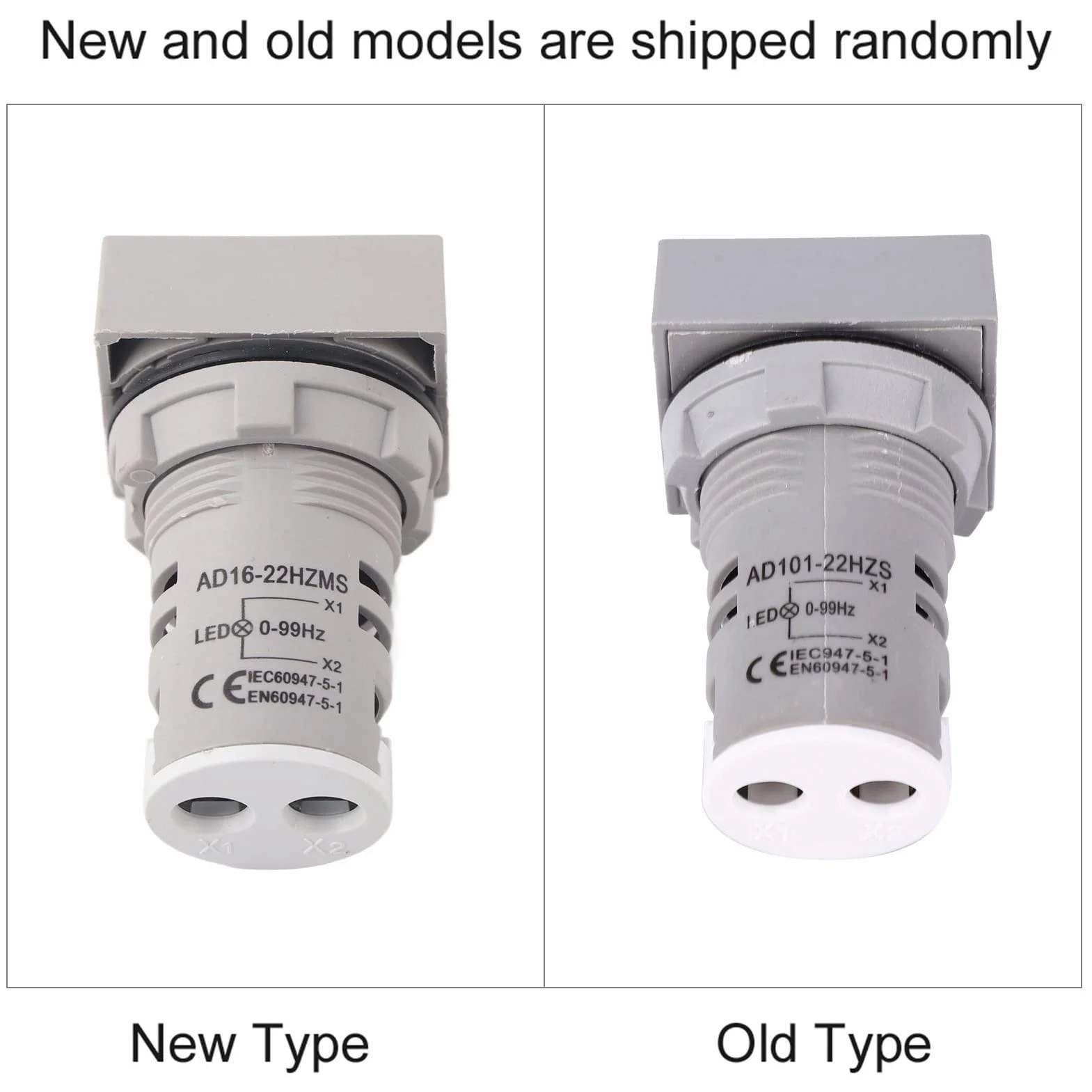 AC100~380V 20~75Hz Quadratische Digitalanzeige LED-Anzeige Lichtfrequenzmesser Elektrizität Hertz-Anzeige Messgerät(White)