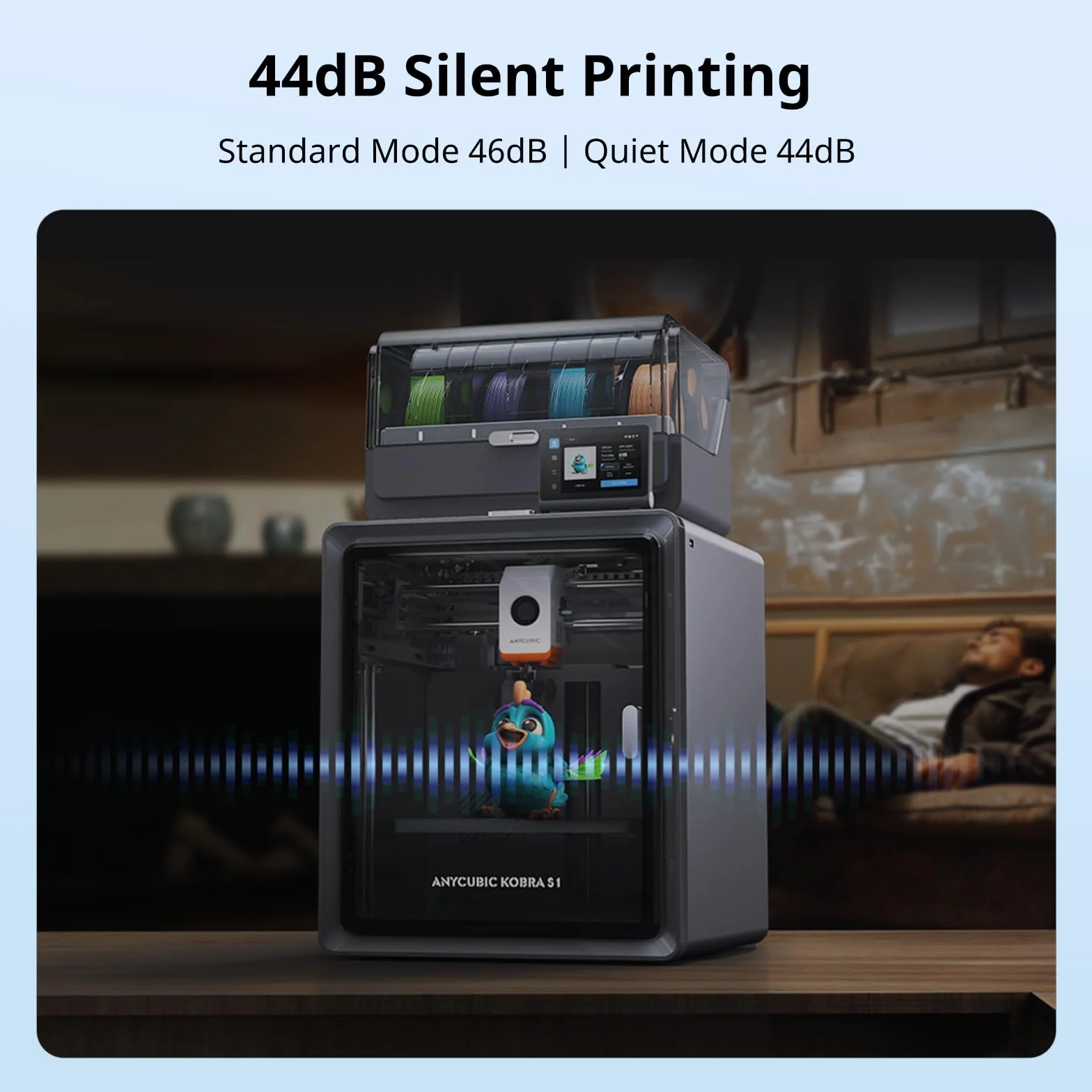 Anycubic Kobra S1 Combo drukarka 3D, wielokolorowa, zamknięta struktura CoreXY, szybkie drukowanie 600 mm/s, filament suszący podczas druku, temperatura 320 °C, wymiary druku 250 x 250 x 250 mm