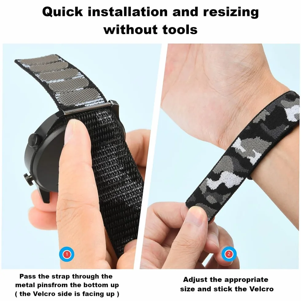 Nylonowy pasek 22 mm do Garmin Forerunner 955/965/935/945/Instinct 2/3 Solar/AMOLED/E/Epix Pro Gen 2 / MARQ Serii / Approach S62 / do Coros Vertix, QuickFit pasek do zegarka sportowego