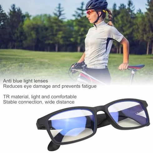 Dpofirs Inteligentne Okulary Bluetooth Audio, Okulary Unisex z Mikrofonem i Głośnikiem, Blokujące Niebieskie Światło, Jasny Kolor