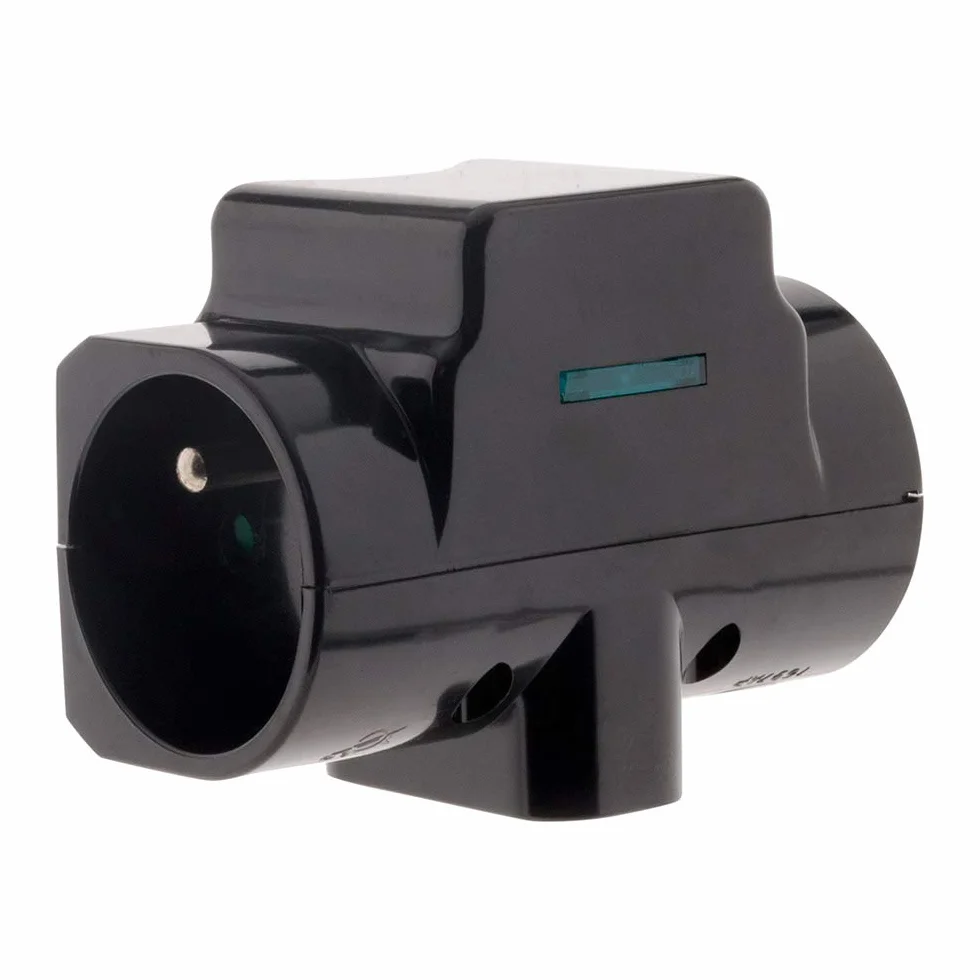Zenitech - Listwa potrójne gniazdo natynkowe z ochroną przeciwprzepięciową - 2x16A 2P+T + 1x6A 2P - Czarna