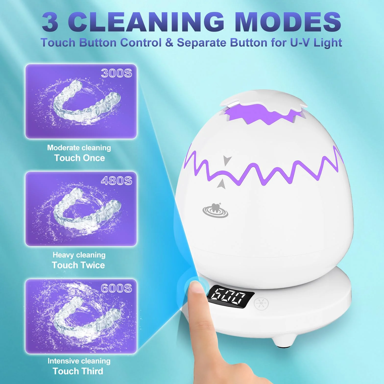 Ultrasonic Cleaner 2025–45000 Hz, 180 ml, ultradźwiękowe urządzenie do czyszczenia Dental Pod do szyn zębowych, protez, retainerów, alignerów, protez zębowych, główki szczoteczki do zębów, biżuterii