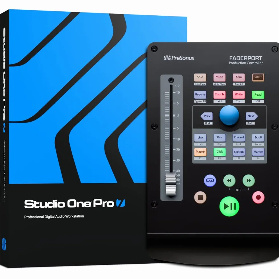 PreSonus FaderPort DAW Mix Kontroler produkcji z pakietem oprogramowania, w tym Studio One Artist, Ableton Live Lite DAW i nie tylko do nagrywania, przesyłania strumieniowego i podcastów