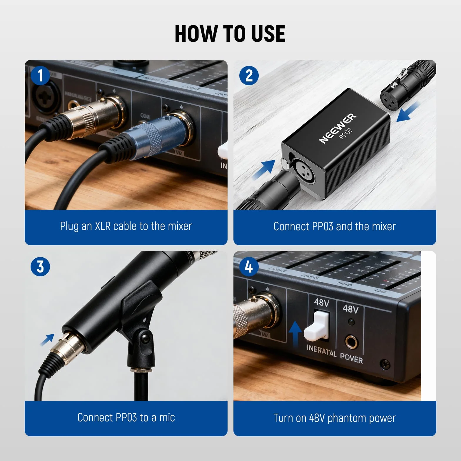 NEEWER Przedwzmacniacz mikrofonowy, aktywator mikrofonowy XLR z ultra czystym wzmocnieniem 25 dB, do mikrofonów dynamicznych i wstążkowych, kompatybilny z Shure SM7B SM57 SM58 do występów na żywo