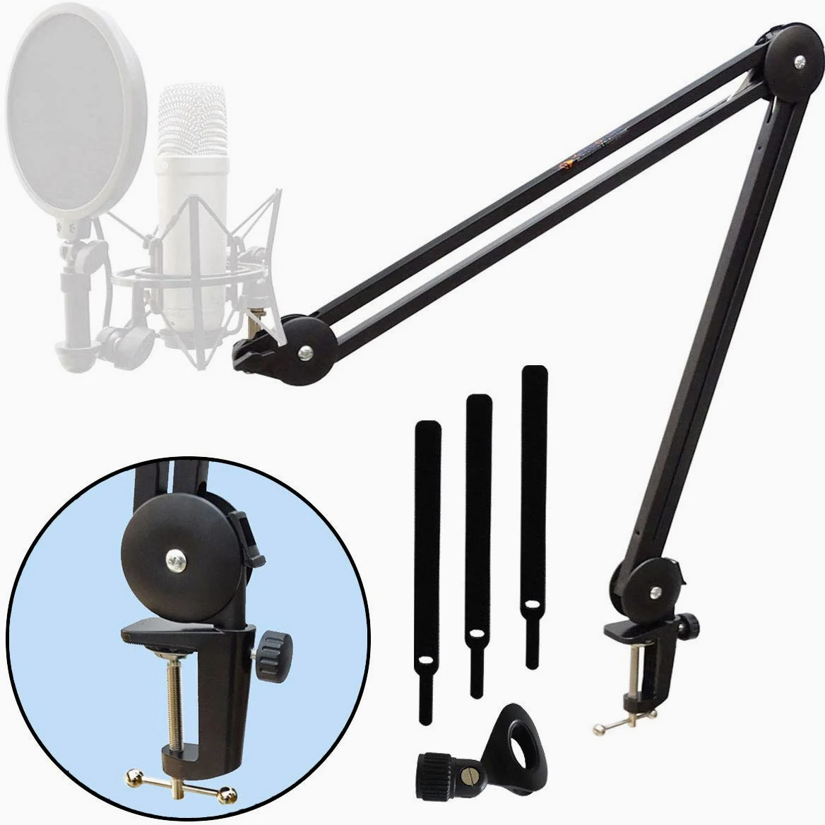 keepdrum MS138 ramię mikrofonowe statyw przegubowy + MS089SV pająk mikrofonowy do G-Track AT-2020/USB+