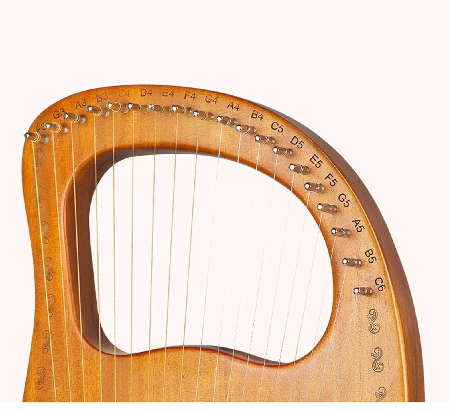 Harfa Lirowa 16,19,21-Strunowa Instrument Muzyczny Dla Początkujących Dorosłych Przenośna Profesjonalna Lyre Harfa Z Pokrowcem, Tunerem, Zapasowymi Strunami(16-String-Plate Style - Espresso)