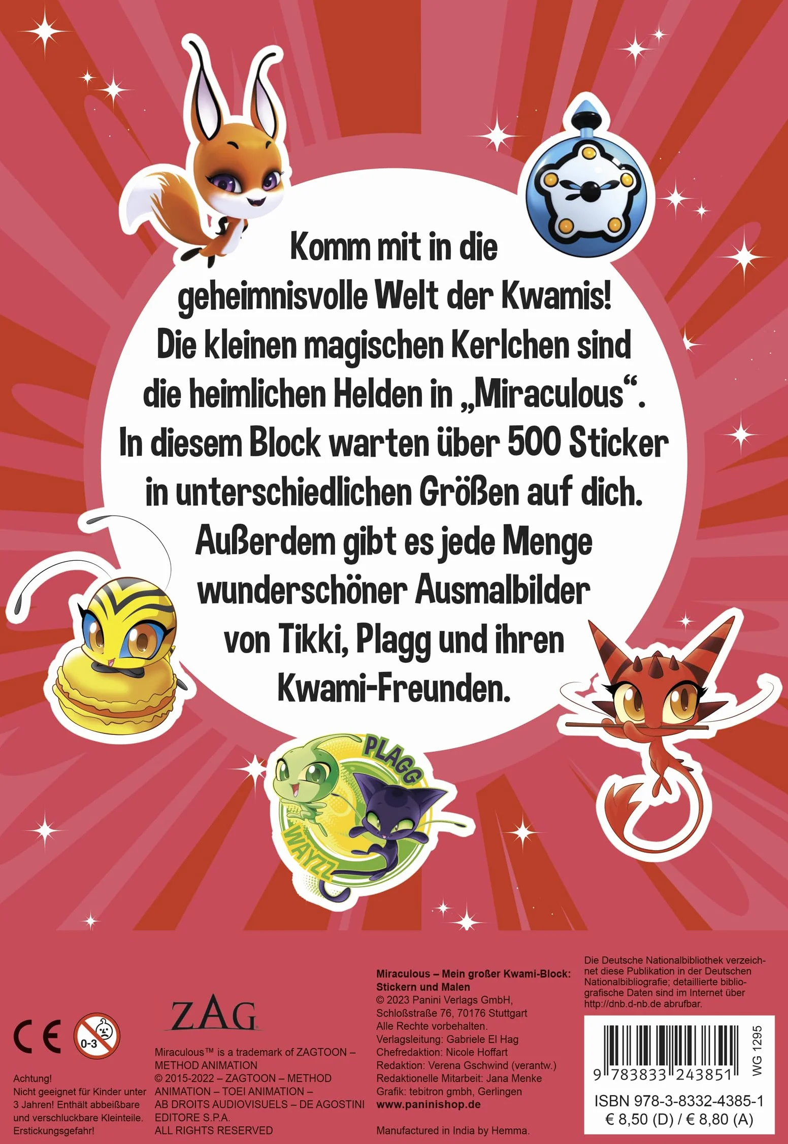 Miraculous: Mein großer Kwami-Block - Stickern und Malen: Sticker- und Malblock