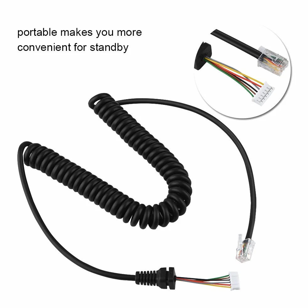 Vbestlife Kabel mikrofonowy do radia samochodowego Linia zamienna do mikrofonu ręcznego do MH-48A6J, FT-7800, FT-8800, FT-8900, FT-7100M, FT-2800M, FT-8900R