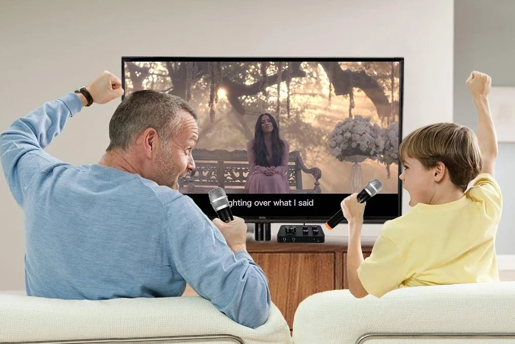 Rybozen Mini przenośny odtwarzacz karaoke, bezprzewodowy mikrofon do karaoke, odtwarzacz Bluetooth, odtwarzacz Mini Home KTV, kompatybilny z telefonami i smartfonami z systemem Android i innymi
