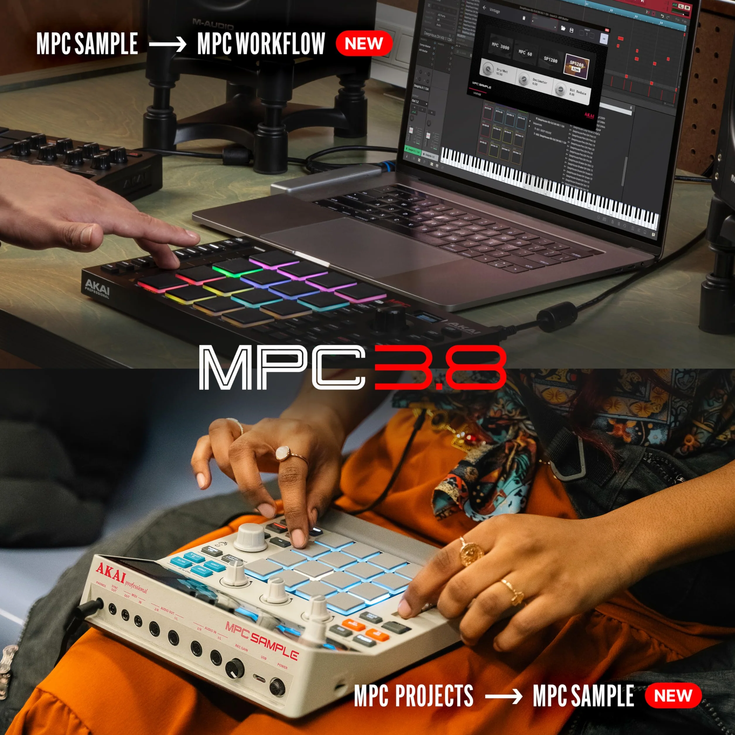 Akai Professional MPC Studio Kontroler MIDI Beat Maker 16 podkładek RGB czułych na siłę nacisku