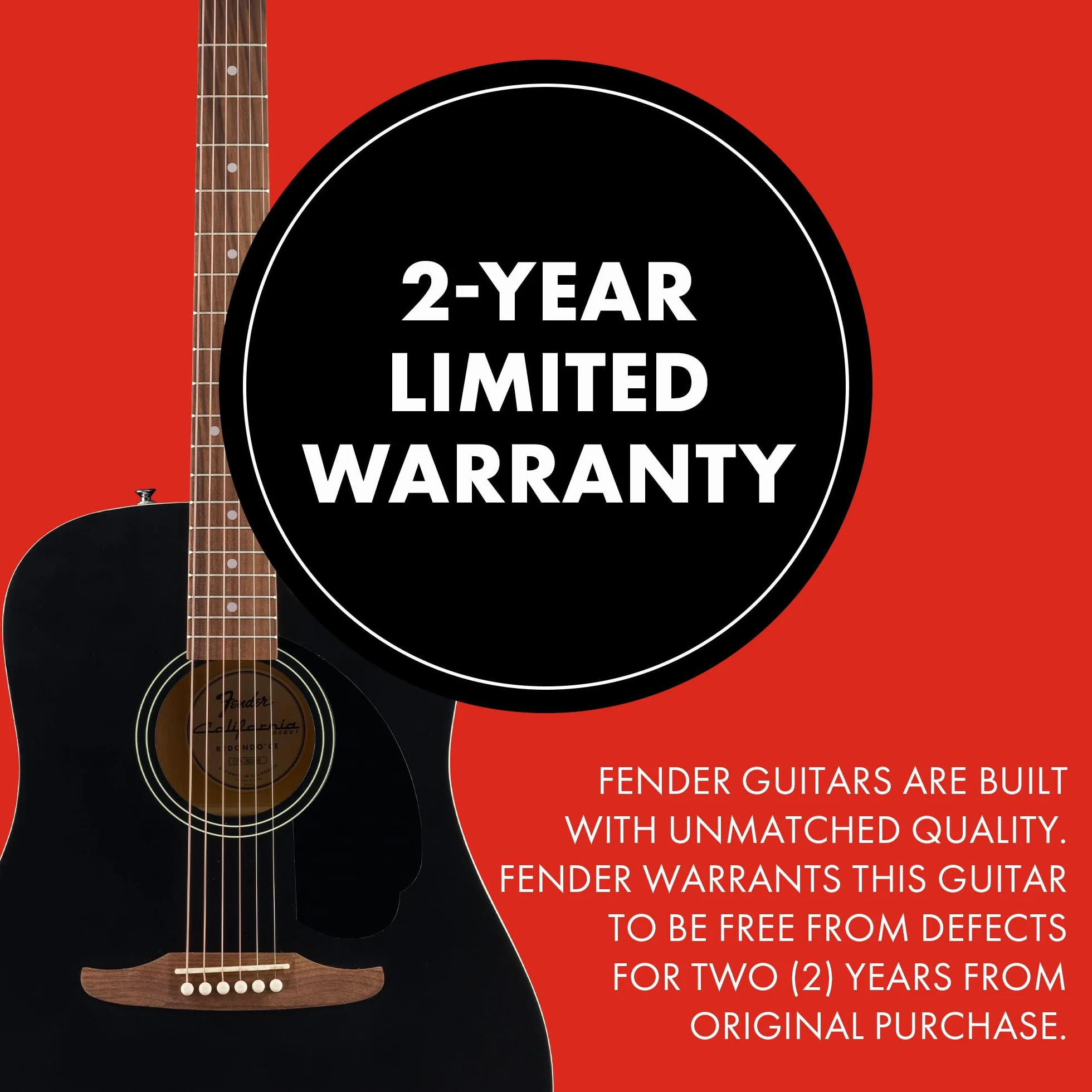 Fender California Debut Redondo Dreadnought z wycięciem gitara akustyczna CE, świerkowy top, czarny pickguard, czarny