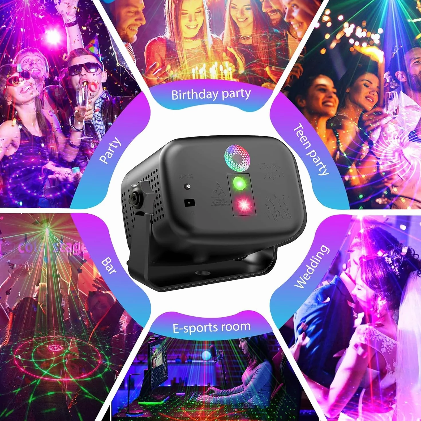 Światło dyskotekowe na imprezy Mini światło dyskotekowe Światła stroboskopowe z pilotem zdalnego sterowania RGB Stroboskop z 60 efektami do klubów imprez dla dzieci urodzin wesel