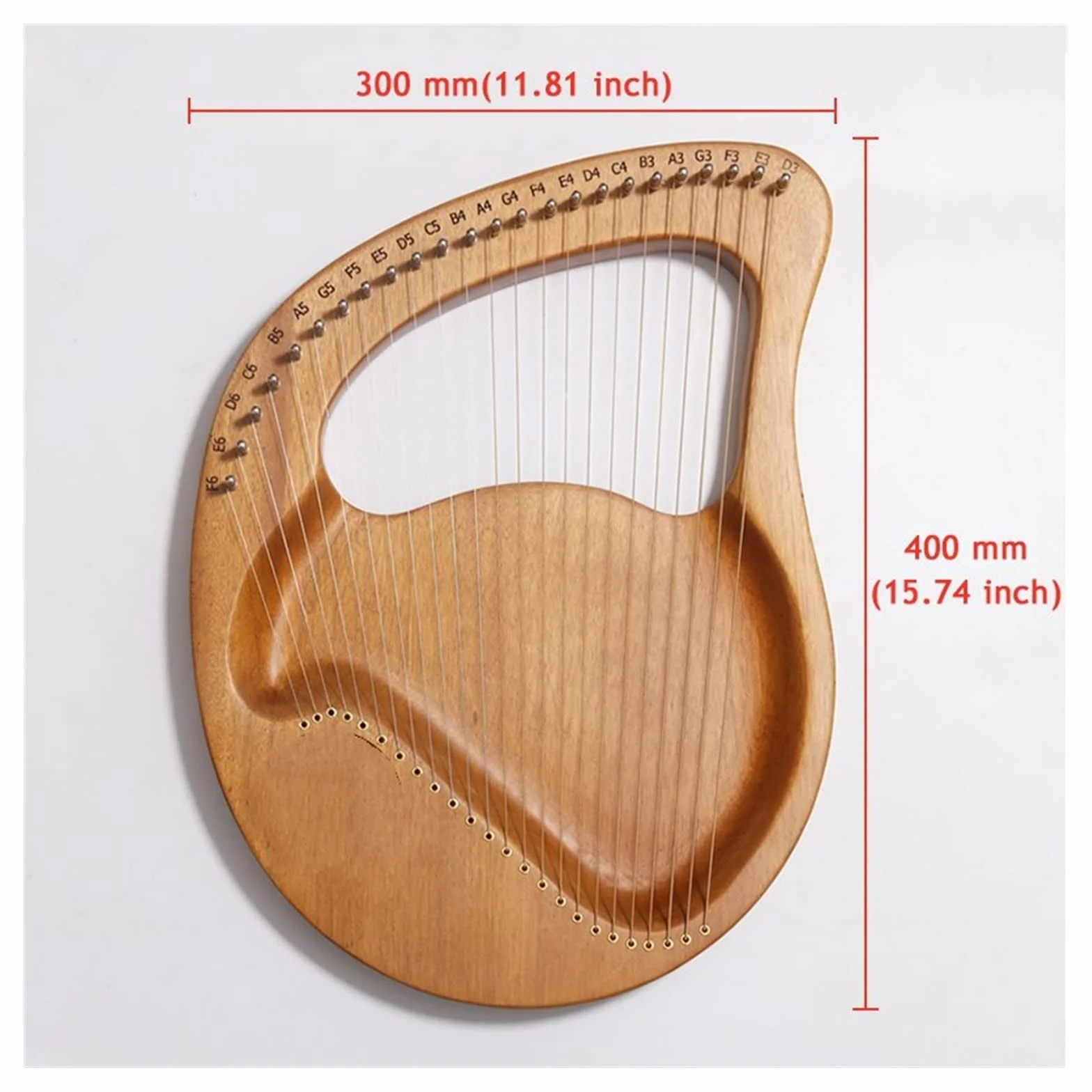 Lirowa harfa 24 Struny Lira Lira Harfa Drewniana Mahoniowa Harfa Muzyczny Instrument Dla Początkujących (Color : 3/4)
