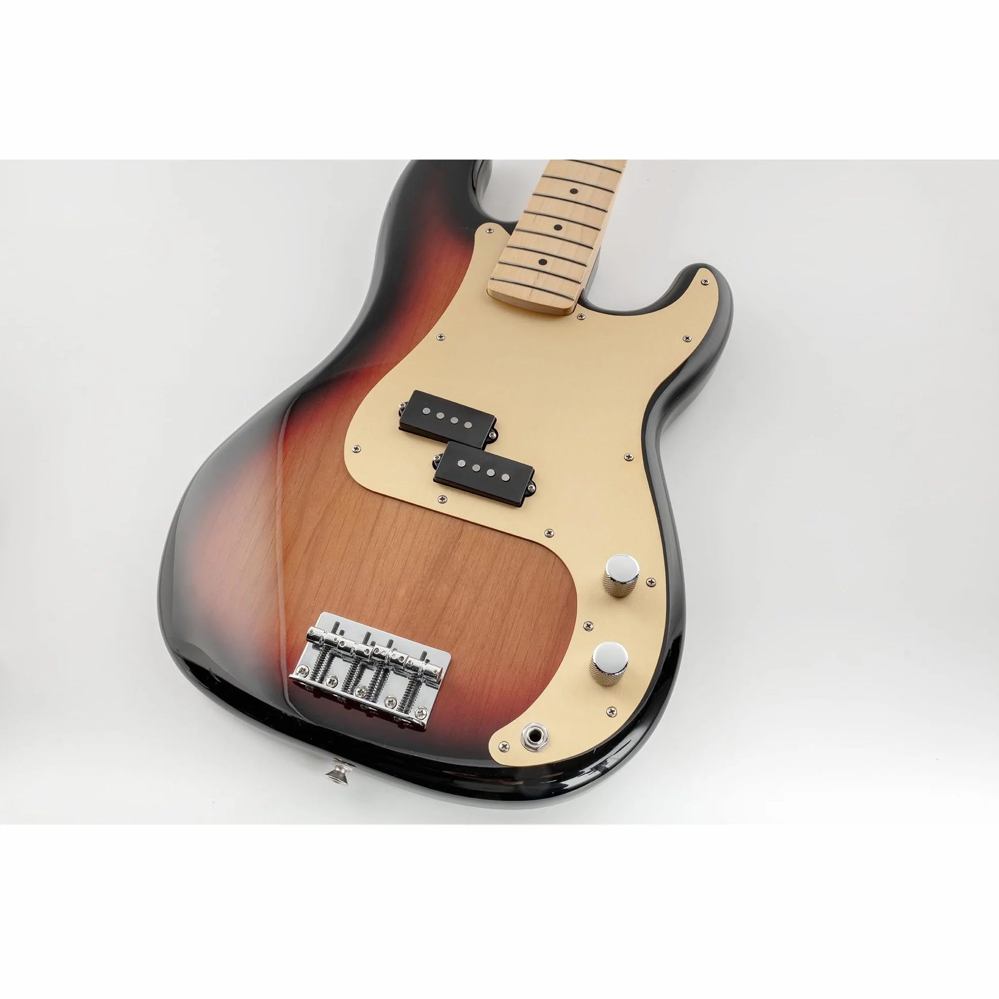 Musiclily Pro 13 Otworów Aluminium Maskownica P- Bass Pickguard do Fender American Standard Precision Bass, Złoty Anodowany