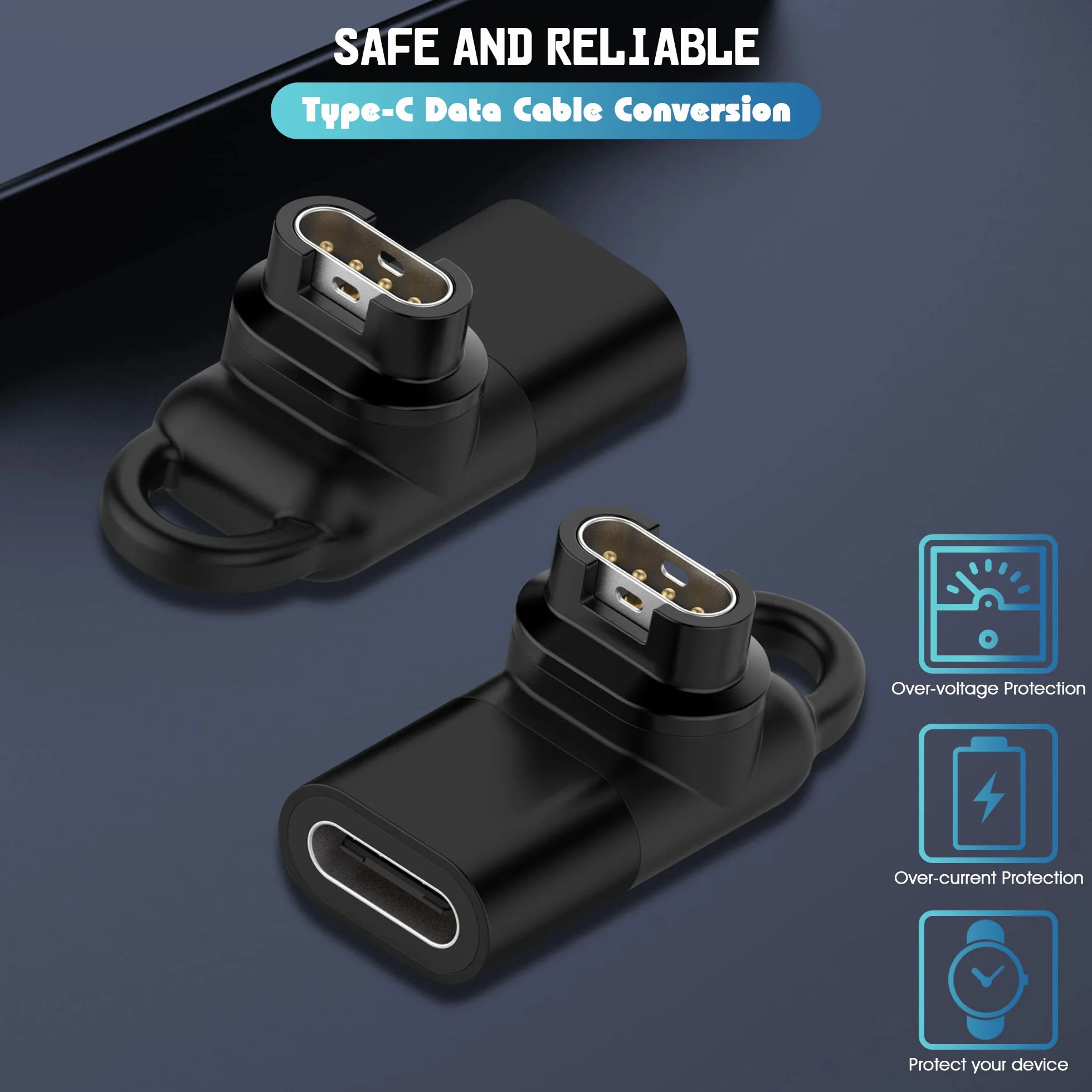NEWZEROL Adapter USB C Kompatybilny z Vívoactive 6/5/4S, Garmin Kabel do Ładowania Zegarka Fenix 8/8 Solar/7/6, Forerunner 570/970/165/955/965, Venu 3S/2S, Epix2-Czarny