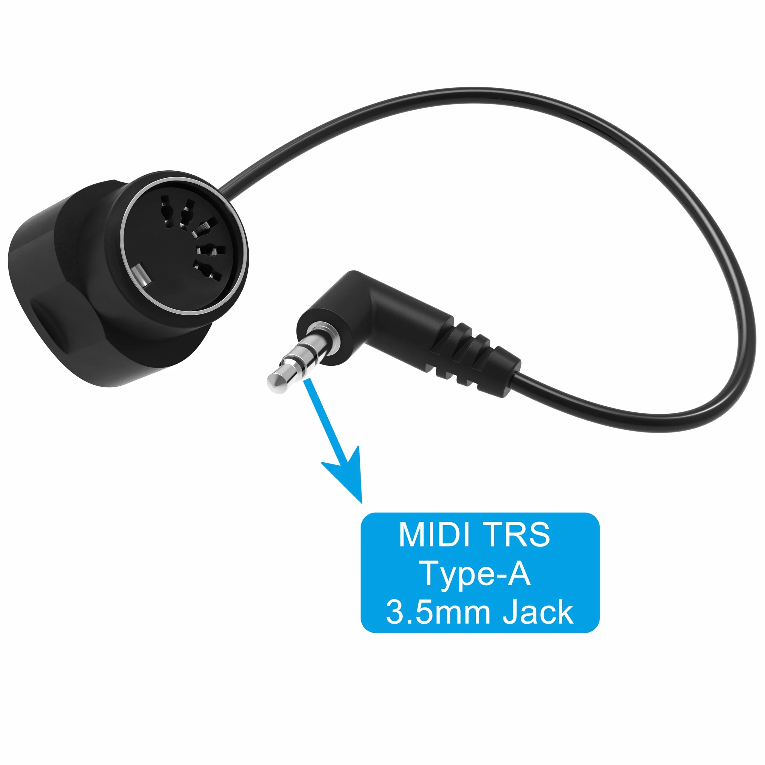 FORE 2-Pack 100CM kabel MIDI TRS typu A 3,5mm - żeński typ A TRS 3,5mm do MIDI 5 Pin Din z ultra-małymi wtykami, ciasne przestrzenie, żeński 2-Pack 100CM