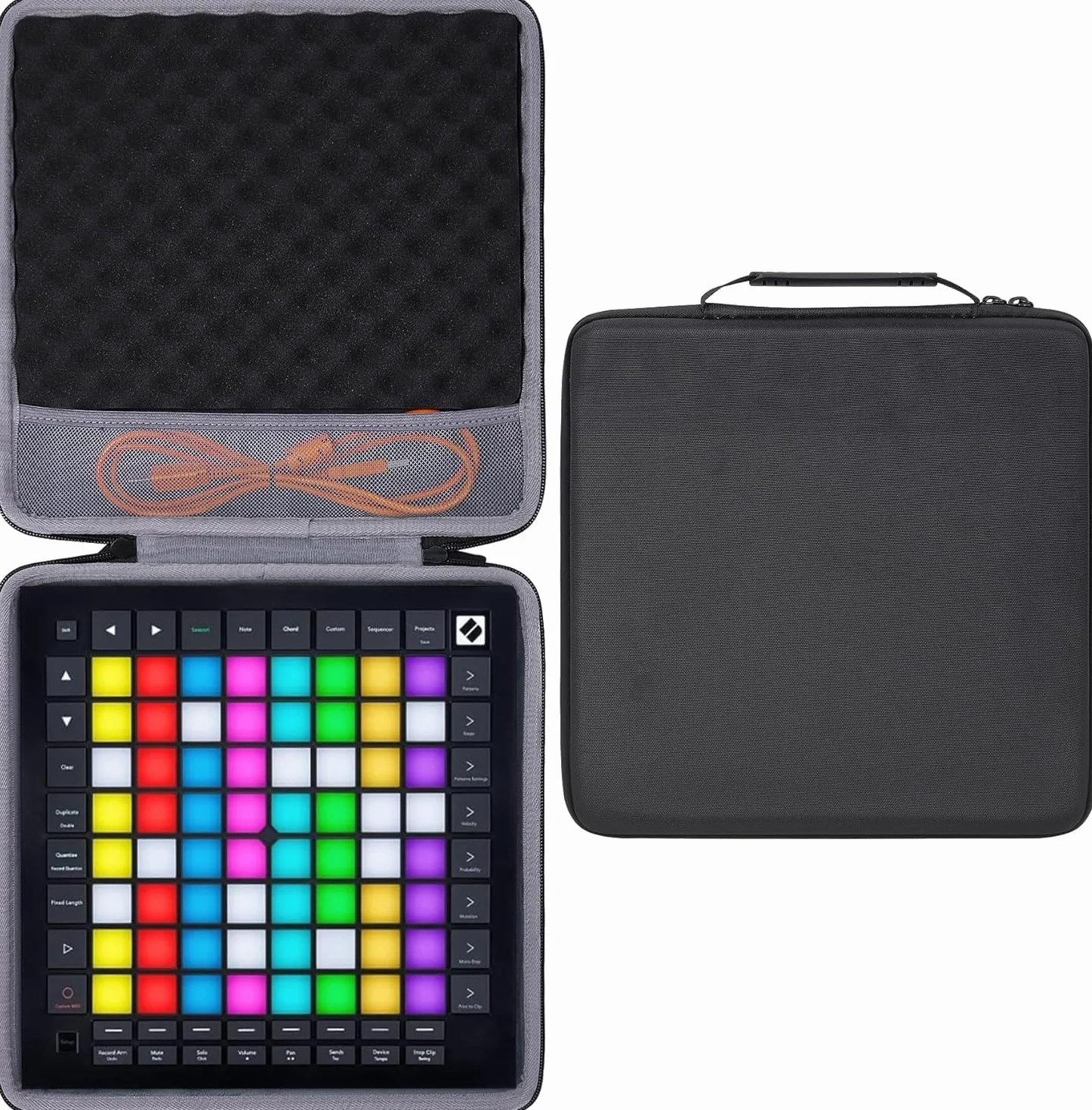 co2CREA Twarda torba podróżna do Novation Launchpad Mini MK3 / MK2 kompaktowa obudowa na kontroler USB, czarny, Tasche für Launchpad Pro MK3, do Launchpad Pro MK3