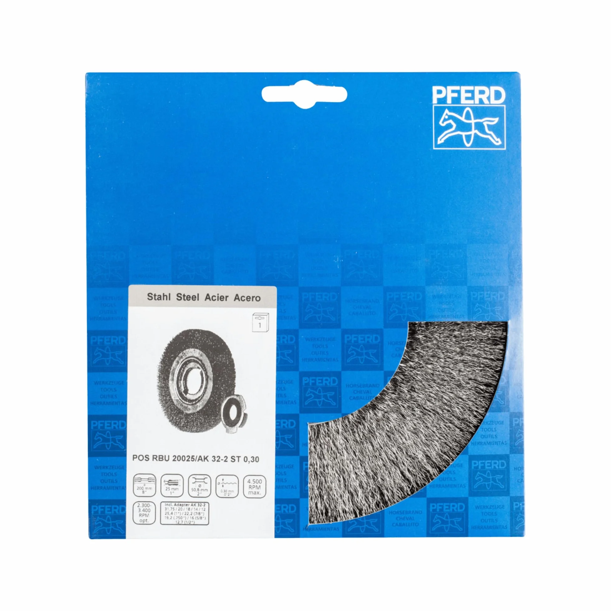 Pferd 43701259 szczotki okrągłe 20025/Ak 32-2 szt. 0,30" bez warkocza, 1 V