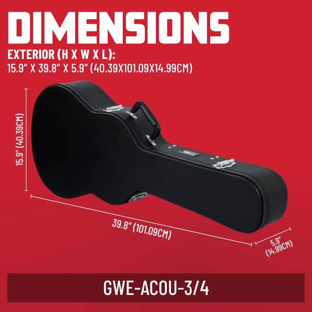 Gator Twarda obudowa drewniana do wielu gitar akustycznych w rozmiarze 3/4
