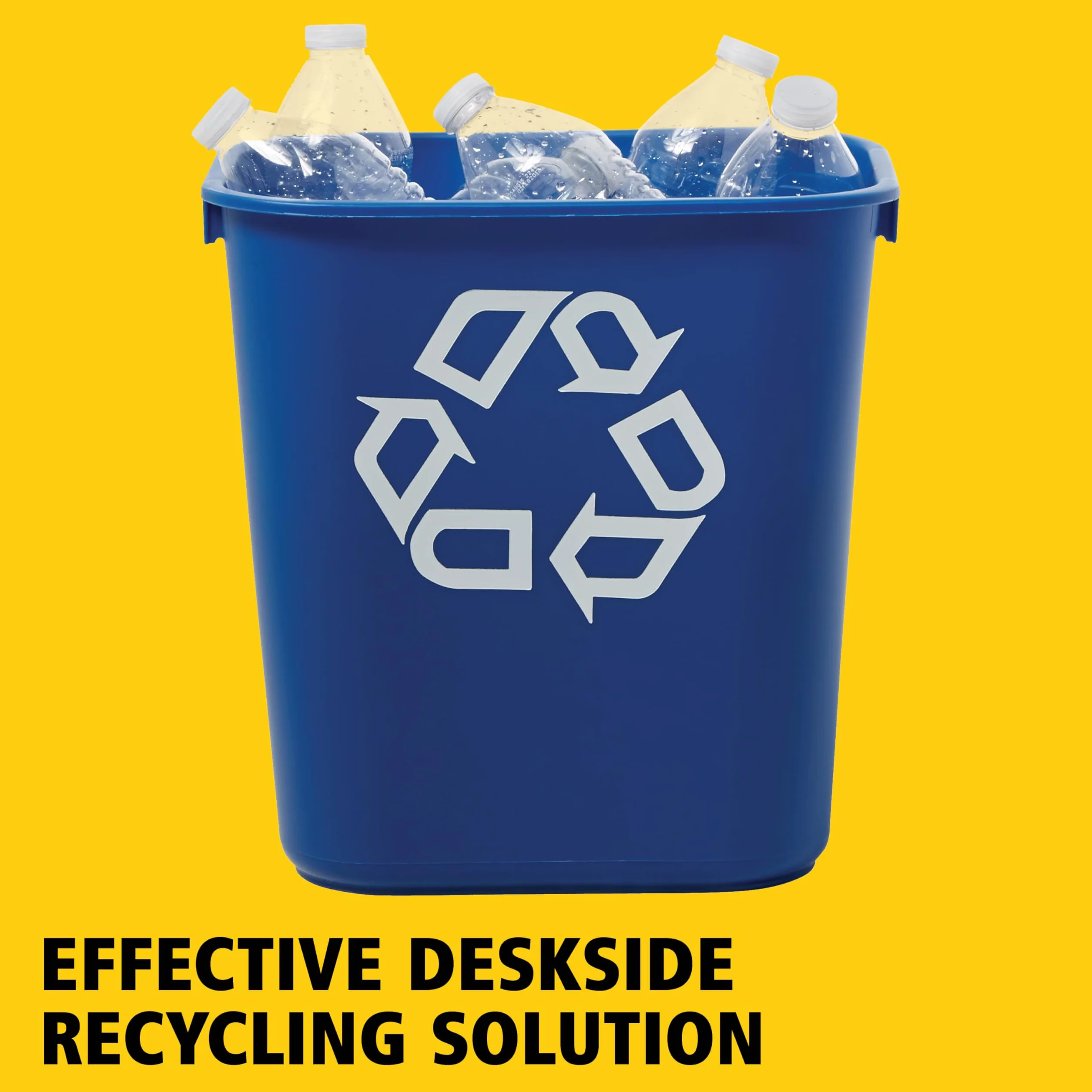 Rubbermaid Commercial Products Commercial 3.4gal Plastic Small Deskside Recycling Container- Blue