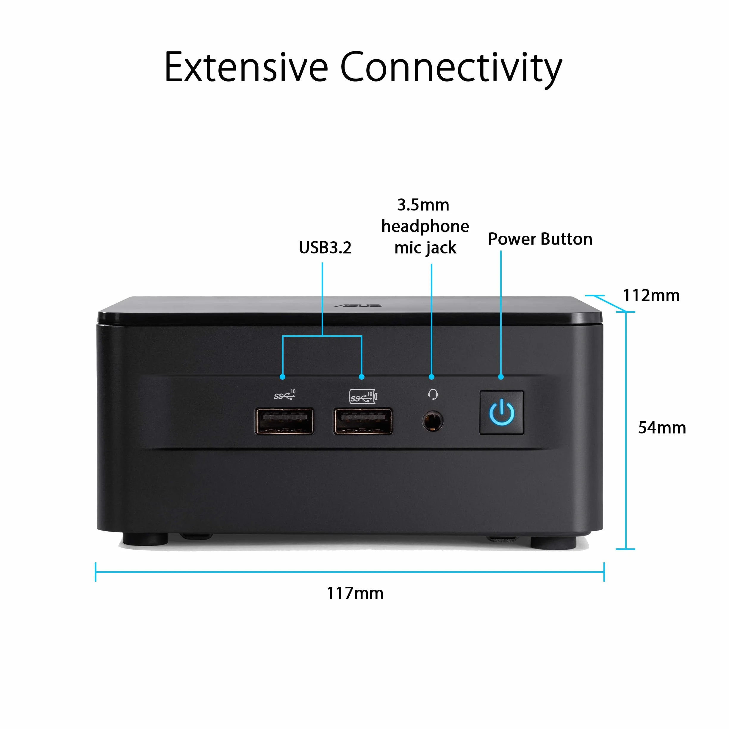 ASUS NUC 12 Pro komputer stacjonarny Barebone (Intel Core i5-1240P, Intel UHD Graphics, bez pamięci, bez pamięci masowej, bez systemu operacyjnego, z kablem zasilającym)