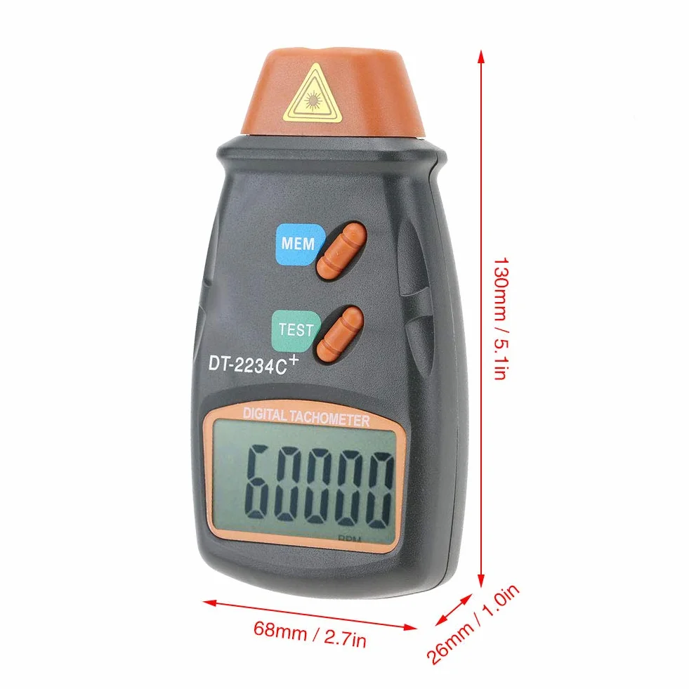 Bezdotykowa torba dt-2234c + laserowy miernik prędkościomierz cyfrowy LCD foto obrotowy mini wyświetlacz prędkości obrotowej silnik obrotowy z 3 paskami odblaskowymi