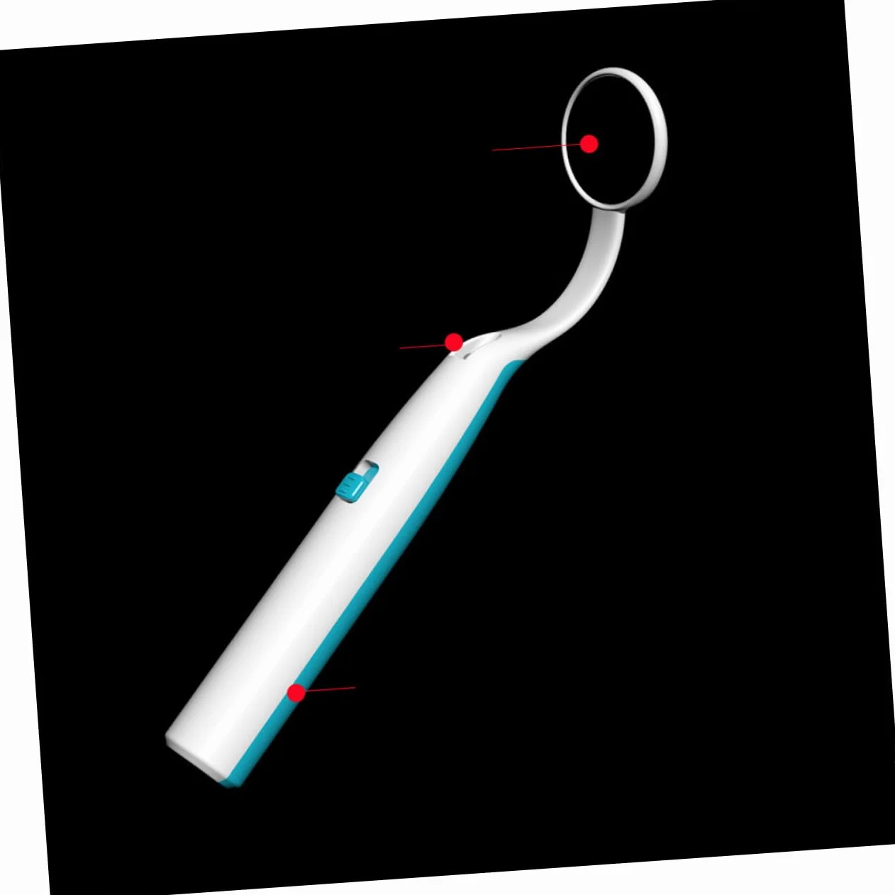 2 szt Lusterko Dentystyczne LED z Funkcją Przeciwmgielną Sztuk Kolorach Niebieskim i Różowym Praktyczne Narzędzie Do Kontroli i Inspekcji Zębów dla Stomatologów