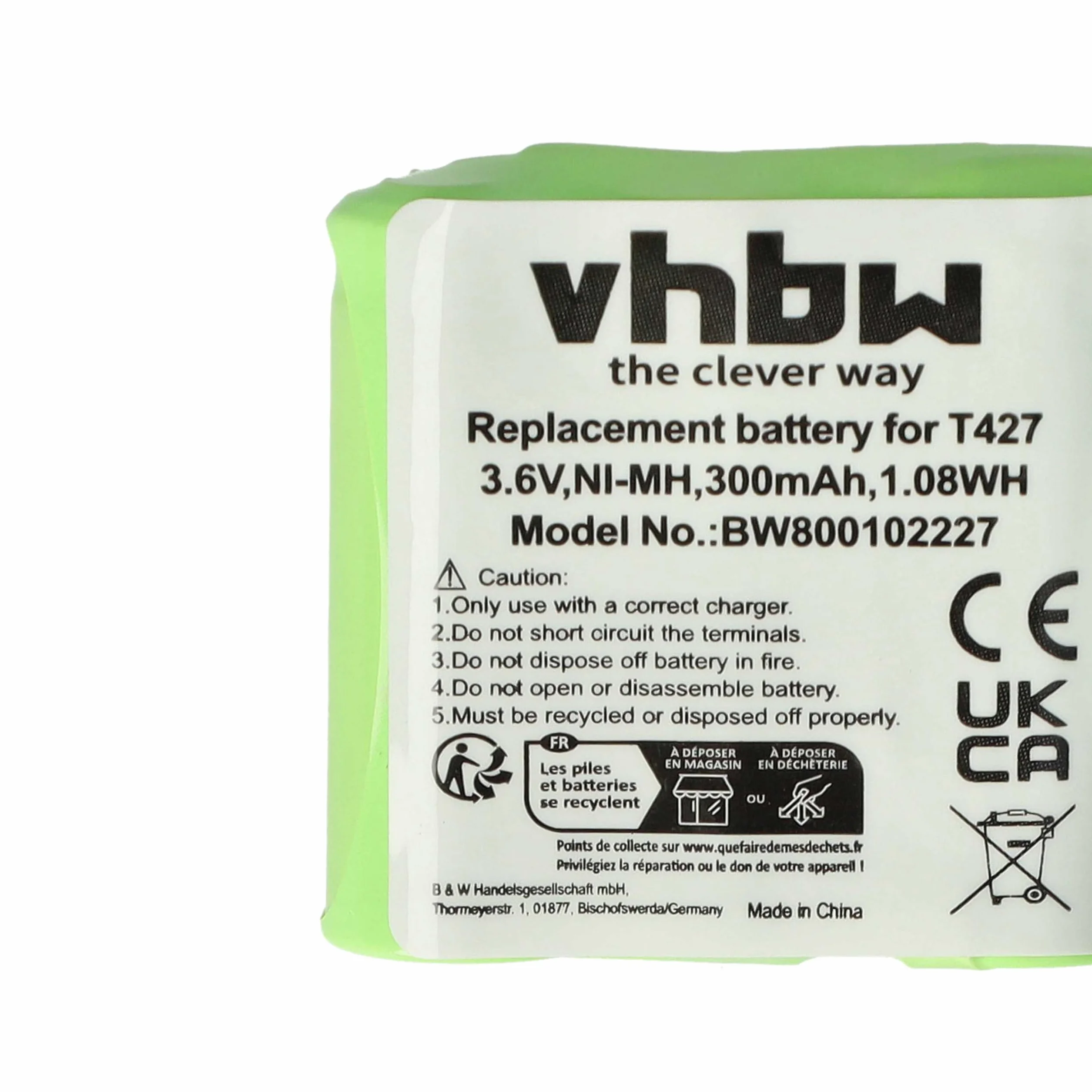 Bateria NI-MH 600 mAh 3,6 V nadaje się do BINATONE, COMMODORE, PANASONIC itp. zastępuje T427, 30AAAM3BMX