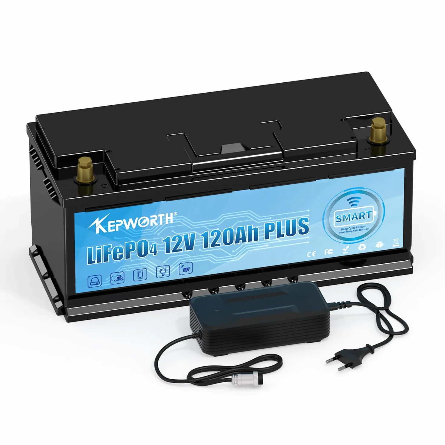 Bluetooth Lifepo4 Akumulator litowy 12V 100Ah z ogniwami klasy A i 100A BMS do silników trollingowych Kempingowe systemy solarne Obsługa połączeń szeregowych i równoległych