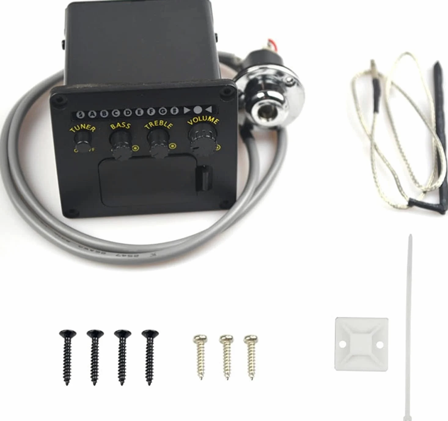 Mikrogitara akustyczna, przetworniki gitarowe przedwzmacniacz EQ Tuner Piezo Pickup Equalizer System Equalizer