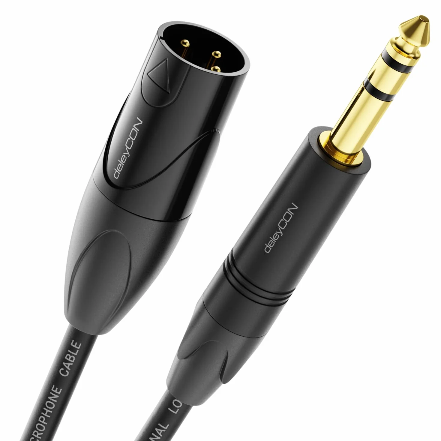 deleyCON 4m XLR na 6,35mm Klinke Stereo - Kabel Mikrofonowy Audio Adapter AUX - Jakość Studyjna - z Czystej Miedzi OFC (AWG24) XLR Wtyk na Klinke 6,35mm Wtyk - Metalowa Blokada