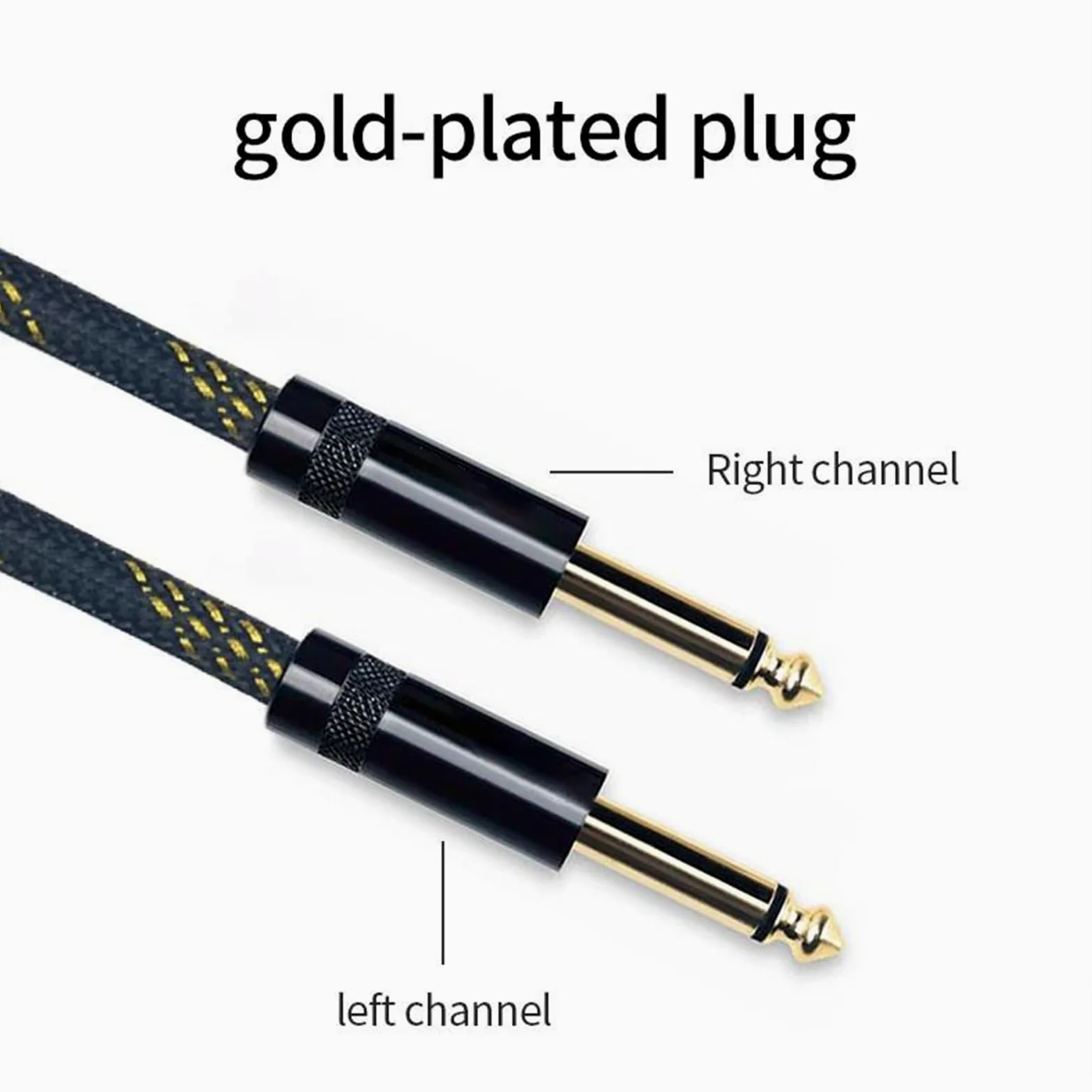 Przewód połączeniowy audio Pozłacany kabel wyjściowy 6,5 mm do mikrofonu gitarowego, wzmacniacza basowego, głośnika i odtwarzacza CD(300cm)