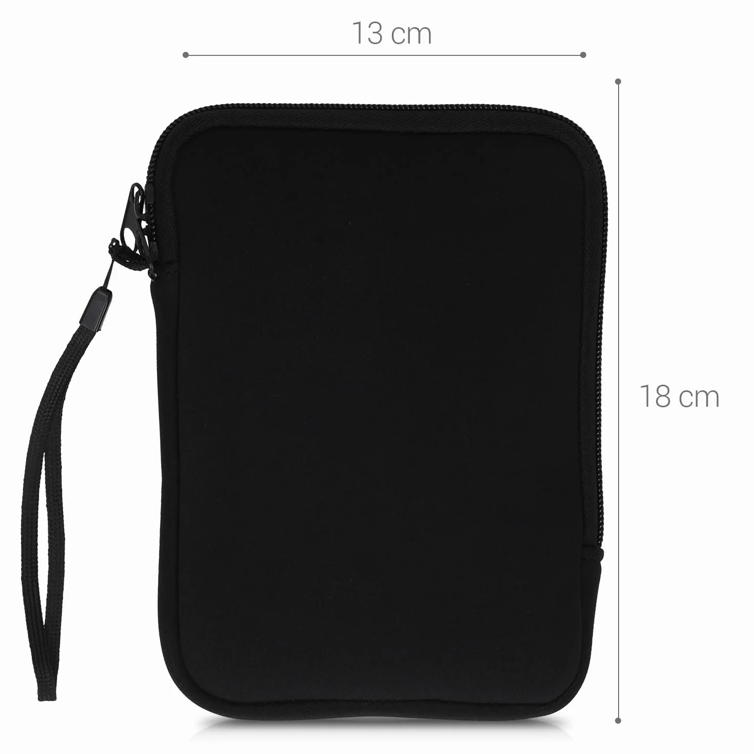 kwmobile Neoprenowe etui na czytnik e-booków rozmiar 15.2 cm – uniwersalne etui na e-booki z zamkiem błyskawicznym – czarne