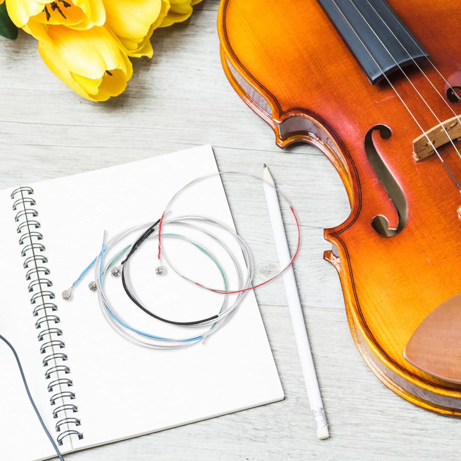 ibasenice Zestaw 4 Strun Skrzypcowych 1/2 Strun Do Naprawy Skrzypiec Akcesoria Do Instrumentów Muzycznych