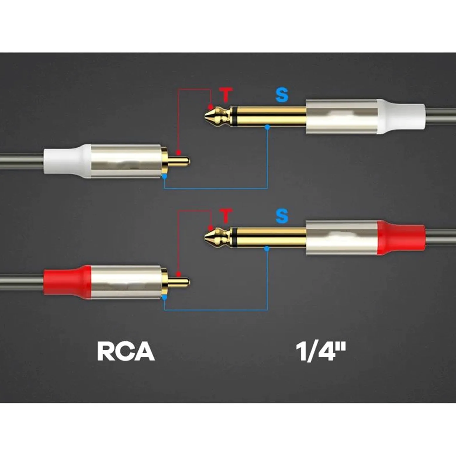 Początkujący Kabel Do Gitary Kabel Stereo 6,35 Mm 1/4 Męski Na Podwójny Do Wzmacniacza Głośnikowego Odbiornika Gitarowego Łatwy W Użyciu