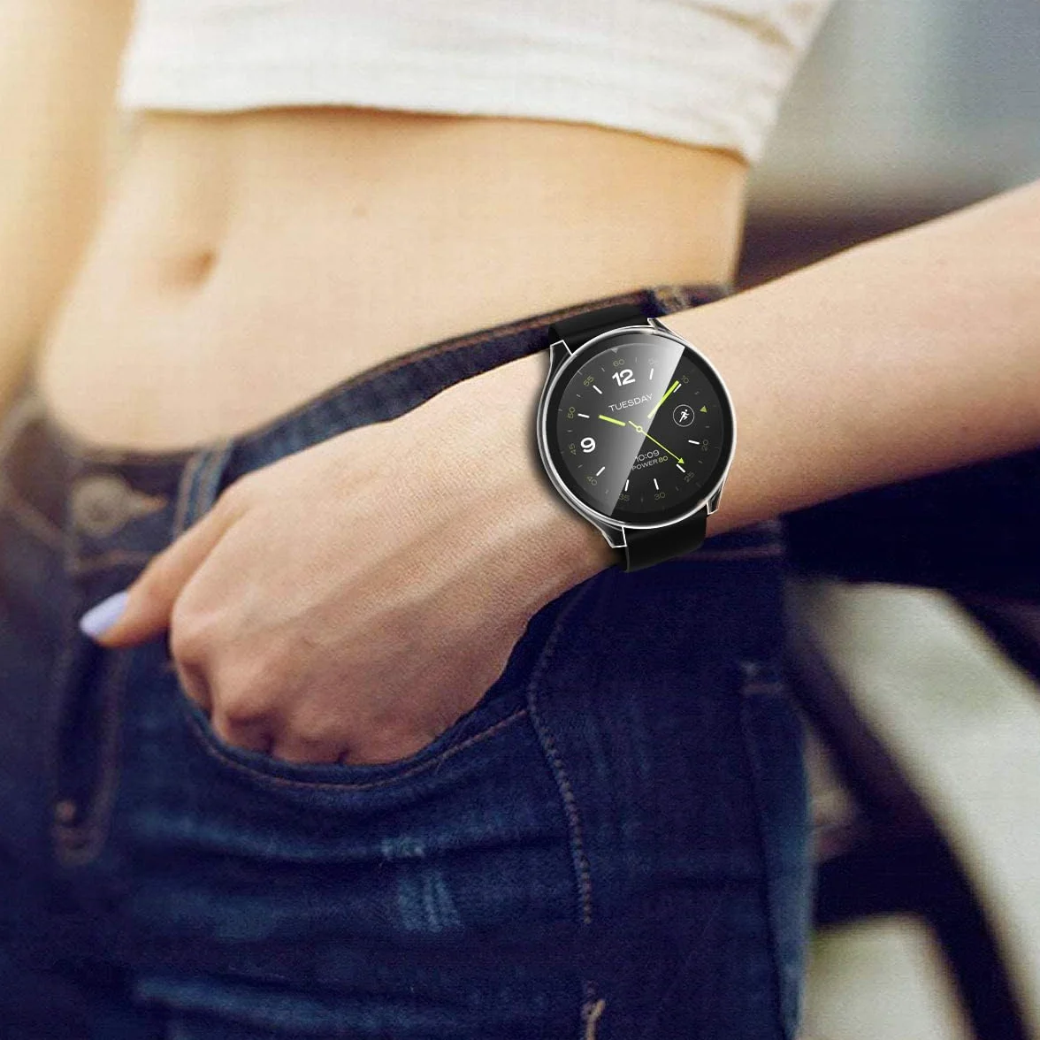 ivoler 3 szt. twarde etui PC ze szklaną ochroną ekranu do zegarka Xiaomi Watch 2, pełne pokrycie, ultracienkie, odporne na zarysowania etui ochronne, 2 przezroczyste + 1 czarny